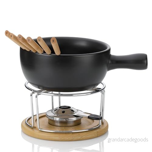 Kela ostfondue set Natura 39 x 25,5 cm 10 stycken, keramik, brun/svart/silver, 21,5 20,5 4025457613067
