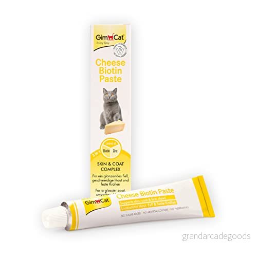GimCat Cheese Biotin pastej Med aromatisk ost, zink och linolja för päls, hud klor 1 tub (1 x 100 g) 4002064401362