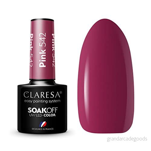 Claresa UV LED nagellack kollektion hybrid manikyr blötläggning av nagelpolering, färg rosa, nr 542, 5 ml 5902846078609