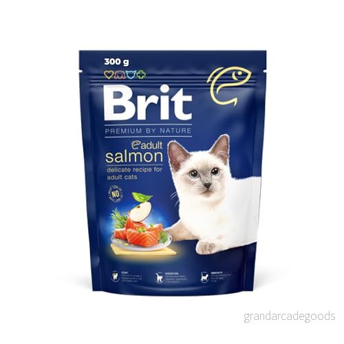 Brit Premium by Nature torrfoder för vuxna katter, smak lax, 300 g 8595602552979