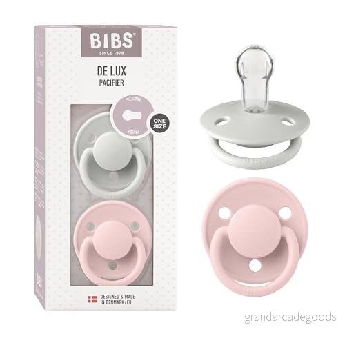 BIBS De Lux Napp 2 pack, BPA fri, Rund sugdel. Silikon, Onesize (0 36 månader), Haze/Blossom 5713795217243