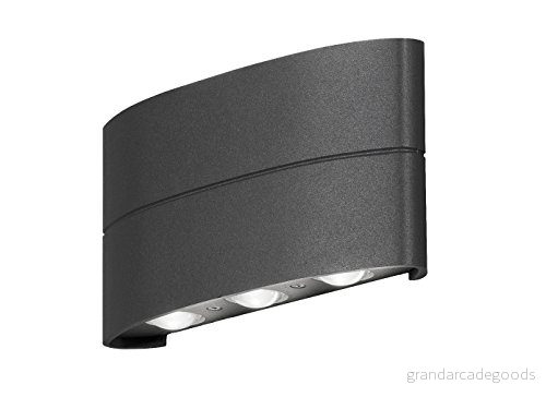 Konstsmide LED utomhusvägglampa, antracit, 6 lampor 7318307853377
