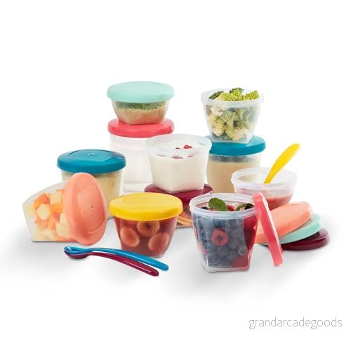 Babymoov Babybol multiset av hermetiska barnmatsburkar, 3 x 120 ml, 180 250 ml och flexibla skedar 3661276147379