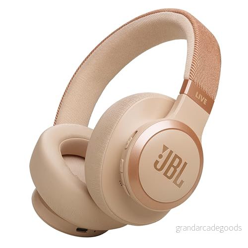JBL Live 770NC - On-ear Bluetooth-hörlurar med adaptiv brusreducering - Sandsten 1200130005183