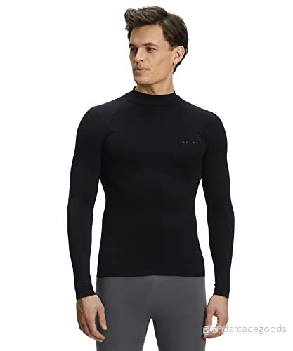 FALKE Varm funktionell skjorta för män, långärmad skjorta, funktionellt garn, svart, blå, ventilerande underkläder sport, varm, snabbtorkande milda till kalla temperaturer, 1 styck 4031309129211