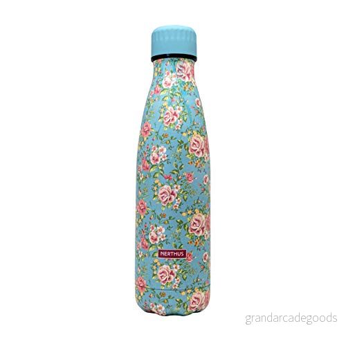 Flaska i rostfritt stål med dubbel vägg 500ml blommor rosor 8436588852014
