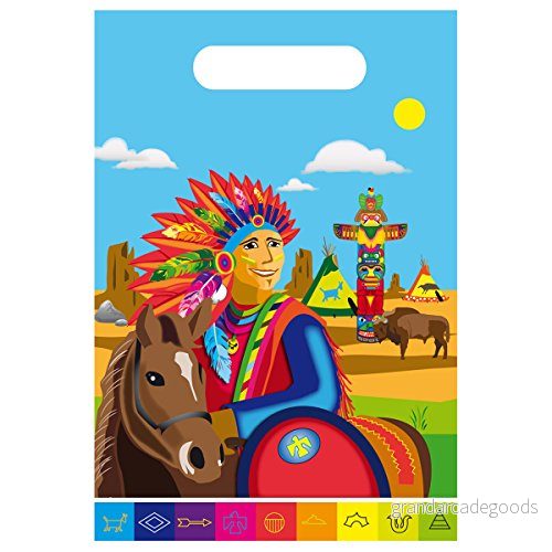 Folat Indians Party delar ut väskor 8 stycken 8714572261043