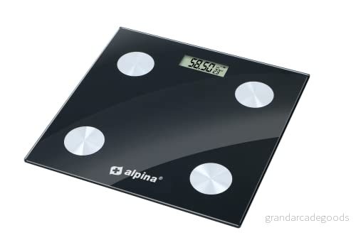 Alpina Smart Scale med kroppsanalys: inklusive fett och muskelmassa Bluetooth app svart 8711252187228