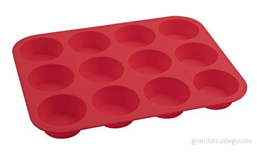 Dr. Oetker muffinsform 12 koppar 34 x 26 3 cm FLEXXIBLE LOVE, silikon från muffins, bakform av högkvalitativt platinasilikon, form med non stick egenskaper (färg: röd), kvantitet: 1 st 4044935012574