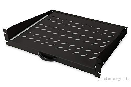 DIGITUS Utdragbar hylla 19 tum 2U Frontmontering Belastningskapacitet 30 kg För nätverks & serverskåp Från 450 mm skåpdjup Svart 4016032444220