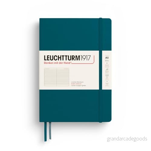 LEUCHTTURM1917 Notebook Medium (A5), Inbunden, 251 numrerade sidor Pacific Green, Styrd 4004117551871