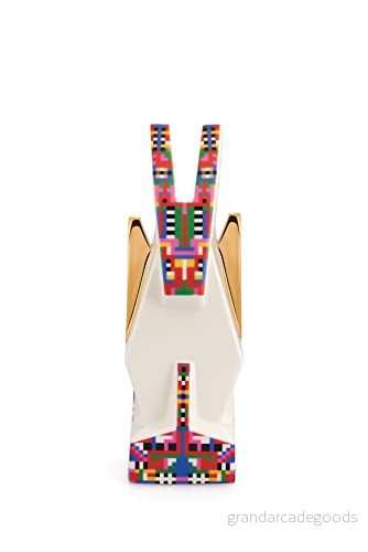 Alessi Åsna ESA05 5 Figur för Bethlehem i Porslin med Handapplicerade Calcas och 24 Karat gulddetaljer, Multicolor 8003299468058