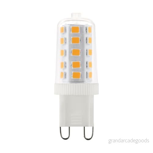 EGLO G9 pin base LED lampor dimbar, plug in glödlampor, 3 Watt vardera (motsvarar 30 Watt), 320 Lumen, ljuskälla majskolv varmvit, 3000k, glödstift Ø 1,6 cm 9008606228805
