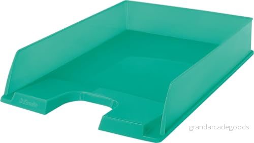 Esselte Brevkorg, Stapelbar Förvaring för A4 dokument, Kataloger, Broschyrer & Tidningar, Använd Hemma Eller På Kontoret, Snyggt Mönster, Colour'Breeze serien, Grön, 626275 4049793054605