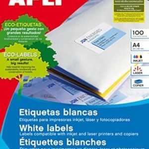 APLI 1277 Permanenta vita etiketter 105,0 x 42,4 mm 100 ark 8410782012771