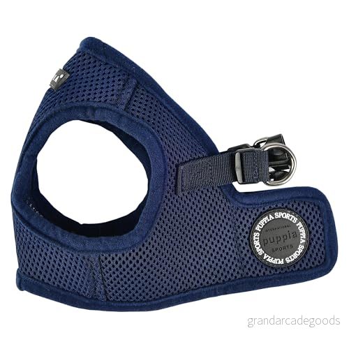 Puppia hundsele för små och medelstora hundar mjuk väst i många färger kan även användas som valpsele anti dragsele hundar, marinblå, S 8809541515897