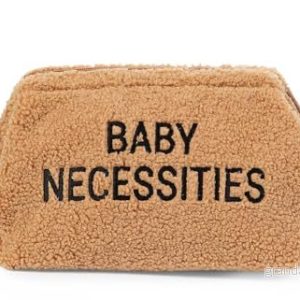 CHILDHOME, Bebis/barn toalettväska, toalettpåse, vattenavvisande, rymlig, dragkedja, baby nödvändigheter, teddy beige 5420007158743