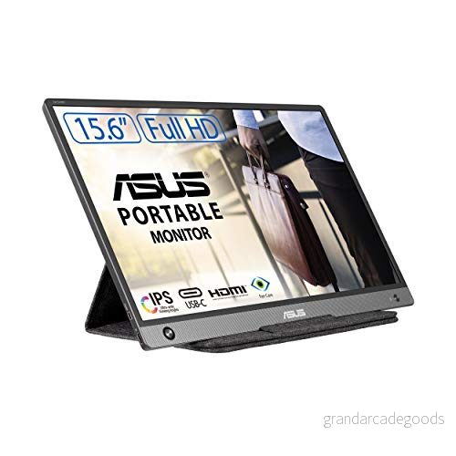 ASUS ZenScreen MB16AH 15,6 tum bärbar USB skärm Full HD 1920 x 1080, typ C, Micro HDMI, bilotation, lätt design, smartfodral, stativuttag IPS panel, 16:9, antireflexbehandling 4718017705301