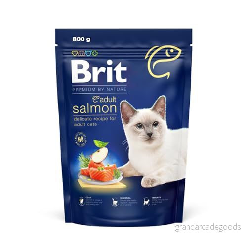 Brit Premium by Nature torrfoder för vuxna katter, smak lax, 800 g 8595602553051