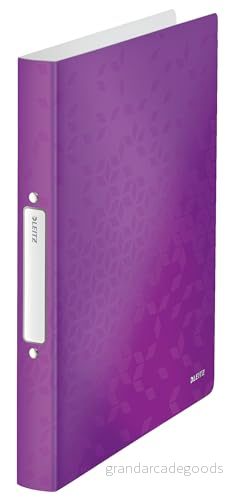 Leitz WOW Ringpärm, A4, 2 ringar, upp till 190 ark, 25 mm bred rygg, lila, 42570062 4002432106387
