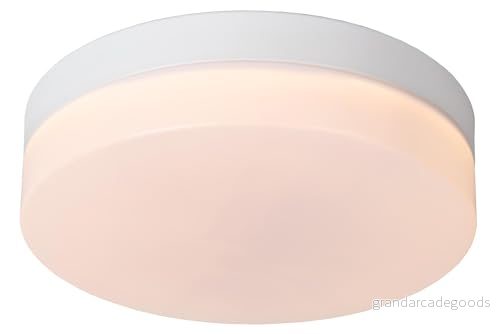 Lucide LED badrumstaklampa Biskit, vit, Ø 23 cm, plast 5411212792143