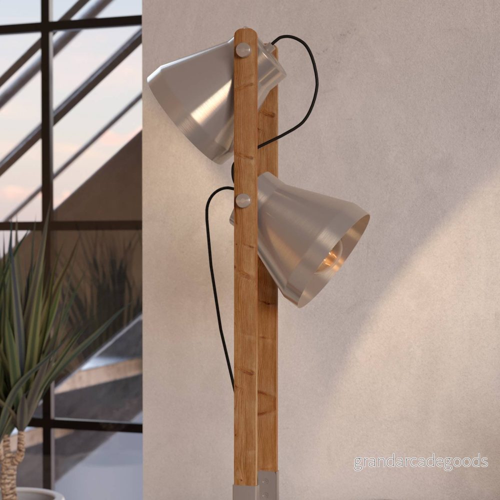 EGLO Cawton Golvlampa - Brun Stål - 2 Lampor 9002759439545