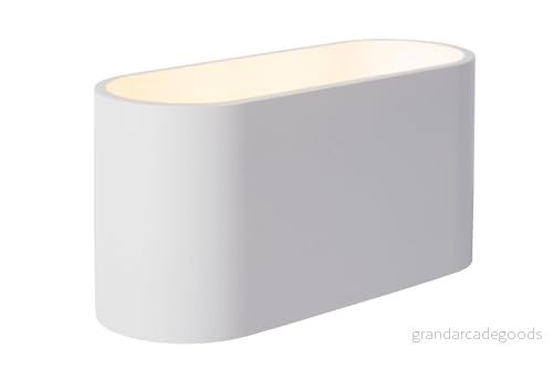 Lucide Vägglampa Xera, oval, vit 5411212233691