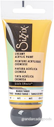 Sizzix Effectz krämig matt akrylfärg mango tango 60 ml, 664554, en storlek 630454261421
