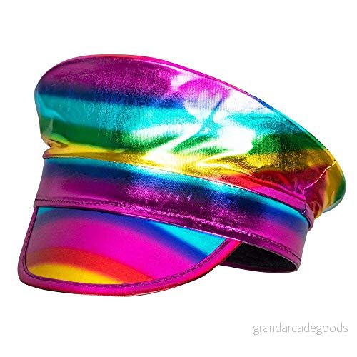 Boland 44737 Kapten hatt regnbåge, holografisk, parad, Christopher Street Day, dåligt smakparty, temafest, karneval 8712026447371