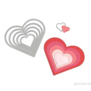 Sizzix 657561, stansuppsättning, hjärtan, 6 pack 841182061911 Sizzix 657561, stansuppsättning, hjärtan, 6 pack 841182061911