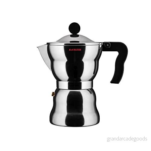 Alessi AAM33/6 Espressomaskin design, aluminiumkropp, handtag och termoplastisk hartsknapp, 6 koppar 8003299968084