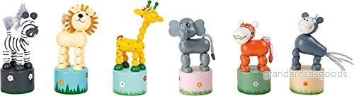 small foot tryckleksaker "Afrika", tryckfigurset av trä, sex olika djur träfigurer, från 3 år, 7924 4020972079244
