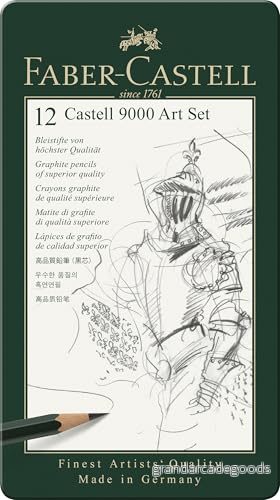 Faber-Castell CASTELL 9000 Blyertsspennor Grå - 12 stycken 4005401190653