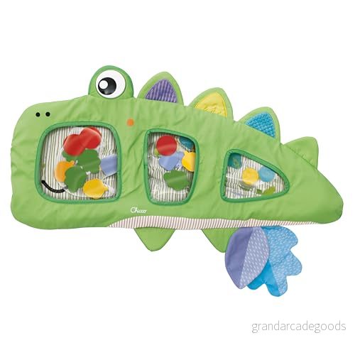 Chicco Crocodillo sensorisk vattenmatta, mjuk matta, uppblåsbar barnlek med luft och vatten, massor av taktila stimuli manuella aktiviteter, olika tyger, barnspel 6 36 månader 8058664149377