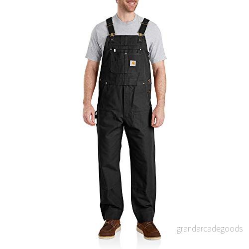 Carhartt hängselbyxor för män, svart, 42W x 30L 889192750272