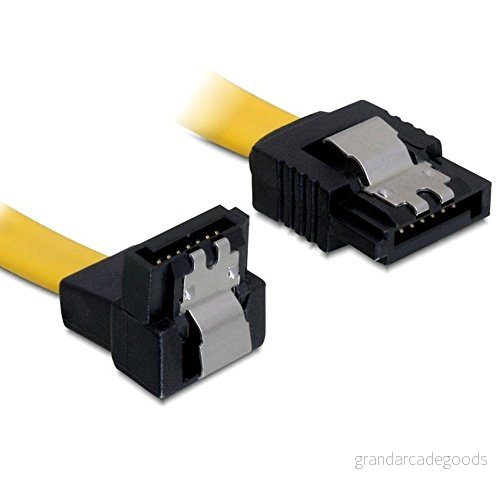 Delock Cable SATA kabel Serial ATA 150/300/600 (hona) till 50 cm nedåtvinklad kontakt, sprintlåsning, rak kontakt gul 4043619828111
