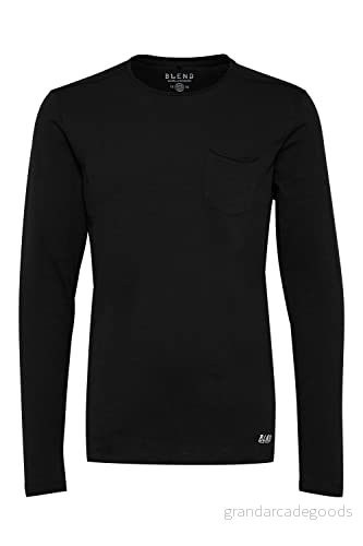 Blend Bhbhnicolai TEE L.S. Långärmad tröja, Storlek: Medium, Black 5713340616392