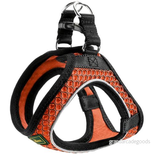 HUNTER HILO COMFORT Sele för små hundar med nätmaterial och reflekterande element, orange, XXS 4016739666611