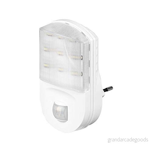 Goobay 96500 LED nattlampa med rörelsedetektor inomhus eluttag ljus 120 Pir sensor 5 m räckvidd uttag rörelseljus vit 4040849965005