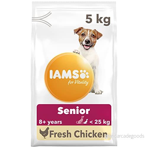 IAMS Senior hundfoder torr med kyckling torrfoder för äldre hundar från 8 år, lämplig små och medelstora hundar, 5 kg 8710255153889