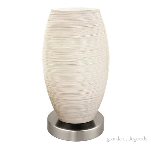 Eglo Bord Batista 3, 1 glödlampa bord, sängbord av stål, färg: nickel matt, glas: Torkteknik, vit, fattning: E27, inkl. strömbrytare 9002759975890