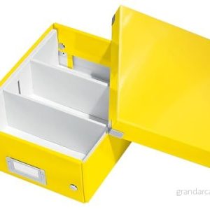 Leitz WOW Click and Store Förvaringsbox med avdelare, small, gul, 60570016 4002432122431 Leitz WOW Click and Store Förvaringsbox med avdelare, small, gul, 60570016 4002432122431