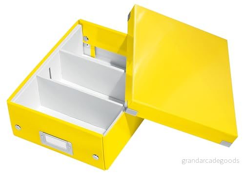 Leitz WOW Click and Store Förvaringsbox med avdelare, small, gul, 60570016 4002432122431