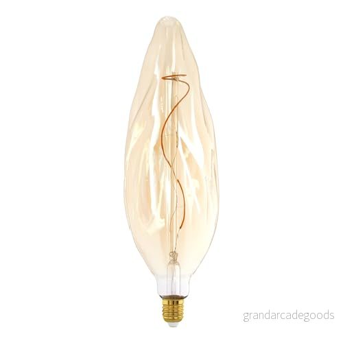 EGLO XXL Dimbar E27 lampa, spiral LED, retro glödlampa, stor storlek, extra dekorativ vintagelampa i bärnstensfärg, 4 watt, 270 lumen, varmvitt ljus, 2 100 K, längd 34,5 cm 9008606278060