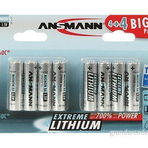 ANSMANN Extreme Lithium Batterie Aa Mignon un Pacco da 8 1,5V LR6 Alta capacità, estremamente leggera potenza + 700% in piu di Alkaline5V 1X8 Bolla Batteria, More Power 4013674021901 ANSMANN Extreme Lithium Batterie Aa Mignon un Pacco da 8 1,5V LR6 Alta capacità, estremamente leggera potenza + 700% in piu di Alkaline5V 1X8 Bolla Batteria, More Power 4013674021901