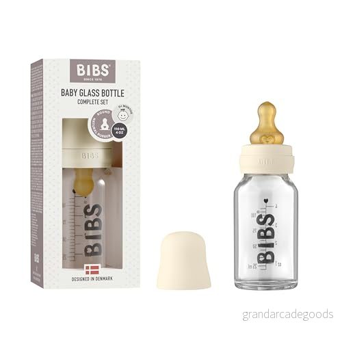 BIBS nappflaska glas 110 ml, ivory 5713795220885