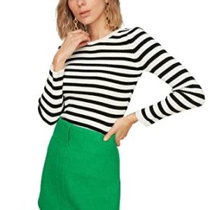Trendyol Kvinnors ECU randig stickad tröja, ecru, XS 8683045782098