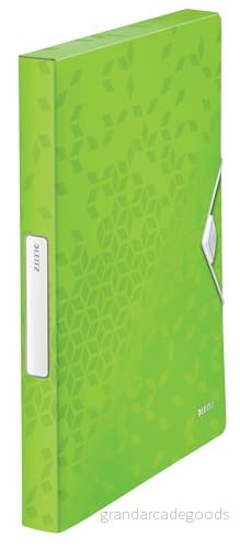 Leitz WOW Boxmapp, A4, upp till 250 ark, elastiska band, flexibel plast, grön, 46290054 4002432123391