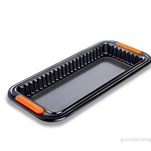Le Creuset 941032290 Hård non stick rektangulär räfflad tårta tenn, smidd aluminium, svart 630870204132 Le Creuset 941032290 Hård non stick rektangulär räfflad tårta tenn, smidd aluminium, svart 630870204132
