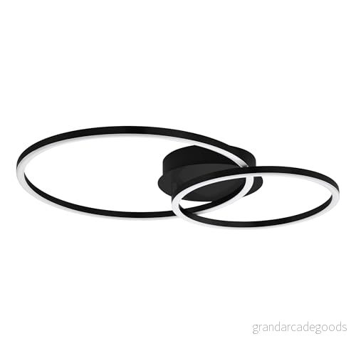 Eglo Uppkopplad LED taklampa Mottafollone, ZigBee, Alexa röststyrning och app, justerbar ljusfärg (varm vit kall vit), i svart, 41,5 x 29 cm 9008606262144
